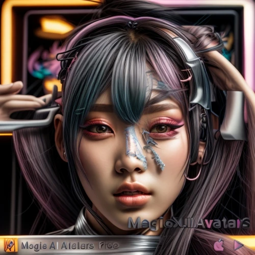 cyberpunk,world digital painting,cyberspace,computer art,cyborg,cybernetics,anime 3d,digital art,cyber,digital painting,sci fiction illustration,digitalart,music player,audio player,ai,robot eye,virtual world,digital artwork,media player,adobe