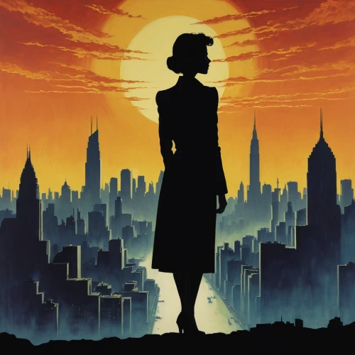 transistor,woman silhouette,darjeeling,wonder woman city,silhouette art,manhattan,the silhouette,silhouette,travel poster,map silhouette,atomic age,women silhouettes,earth rise,silhouette against the sky,rising sun,perfume bottle silhouette,sci fiction illustration,silhouetted,mystery book cover,dystopian,Conceptual Art,Sci-Fi,Sci-Fi 14