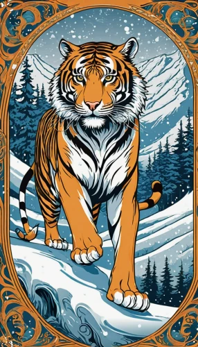 siberian tiger,tigers,tiger,bengal tiger,a tiger,the amur adonis,bengal,type royal tiger,asian tiger,amur adonis,royal tiger,amurtiger,tigerle,tiger png,winter animals,frosted flakes,blue tiger,sumatran tiger,bengalenuhu,chestnut tiger,Illustration,Retro,Retro 13