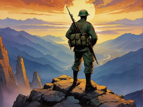 patrol,travel poster,unknown soldier,afghanistan,french foreign legion,soldier,defense,lost in war,iwo jima,usmc,solider,red army rifleman,bolivia,wall,mountain guide,anzac,united states marine corps,boba fett,troop,vietnam,Illustration,Realistic Fantasy,Realistic Fantasy 04