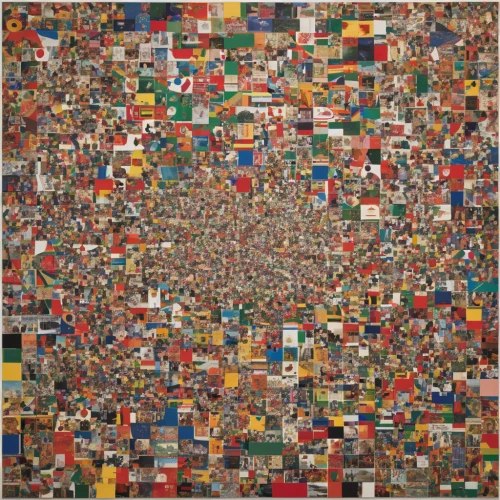seamless texture,world flag,mosaic,quilt,tileable patchwork,blotter,flags,fragmentation,zoom out,mosaics,patchwork,tibetan prayer flags,100x100,picture puzzle,klaus rinke's time field,tapestry,carpet,chakra square,earth in focus,country flag,Conceptual Art,Daily,Daily 26