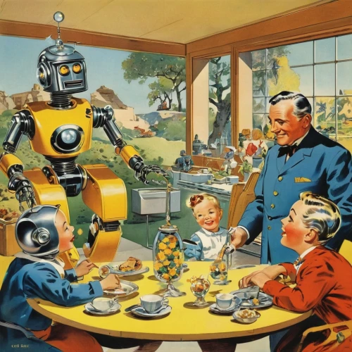 robots,atomic age,tin toys,robotics,vintage toys,automation,cybernetics,robot,fallout4,artificial intelligence,machines,automated,robot combat,internet of things,robot in space,robot icon,machine learning,vintage art,robotic,home appliances,Illustration,Retro,Retro 18
