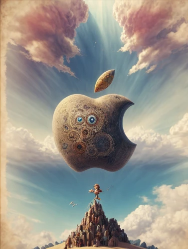 apple world,golden apple,apple mountain,apple design,apple icon,apple logo,airship,home of apple,flying seed,worm apple,fantasy picture,apple,apple inc,core the apple,fantasy art,airships,photo manipulation,world digital painting,baked apple,pear cognition,Realistic,Movie,Playful Fantasy