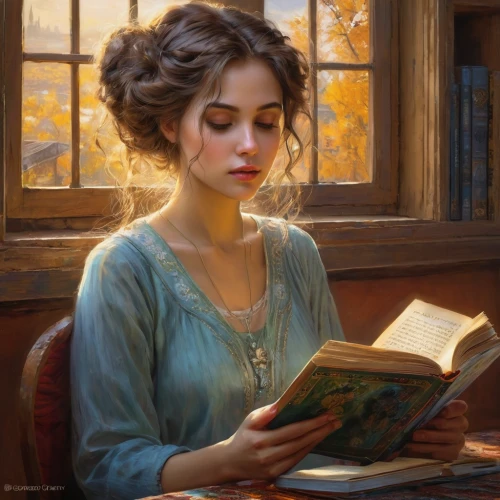 emile vernon,girl studying,librarian,romantic portrait,reading,mystical portrait of a girl,scholar,bookworm,fantasy portrait,little girl reading,child with a book,readers,author,jane austen,portrait of a girl,relaxing reading,persian poet,young woman,girl portrait,tutor,Art,Classical Oil Painting,Classical Oil Painting 18