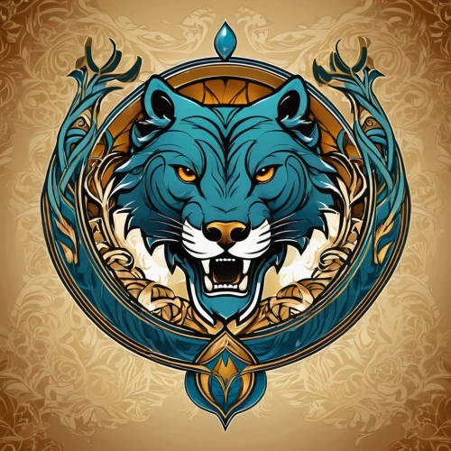 zodiac sign leo,heraldic animal,panthera leo,forest king lion,steam icon,crest,lion,lion - feline,emblem,blue tiger,felidae,zodiac sign gemini,the zodiac sign pisces,heraldic,heraldic shield,download icon,leopard's bane,growth icon,art nouveau design,animal icons,Illustration,Retro,Retro 13