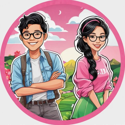 life stage icon,tiktok icon,girl and boy outdoor,cute cartoon image,fairy tale icons,dribbble,apple pair,custom portrait,apple icon,young couple,dribbble icon,couple - relationship,vintage boy and girl,gps icon,farm background,download icon,adelphan,avatars,love couple,store icon,Unique,Design,Sticker