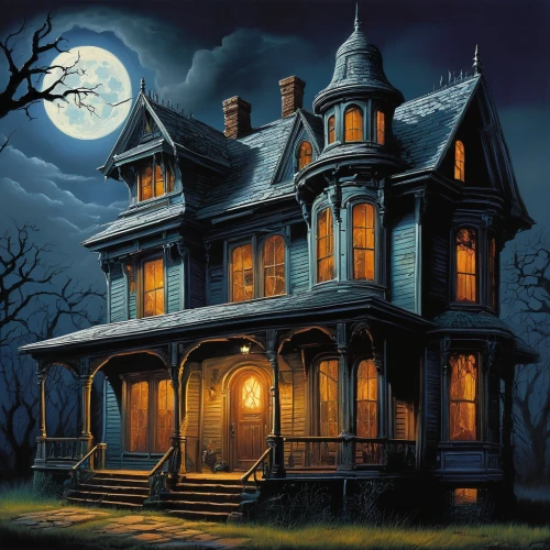 the haunted house,haunted house,witch's house,witch house,victorian house,creepy house,halloween poster,houses clipart,house silhouette,halloween and horror,halloween background,wooden house,halloween scene,lonely house,house painting,halloween illustration,doll's house,two story house,ancient house,old house,Illustration,American Style,American Style 07