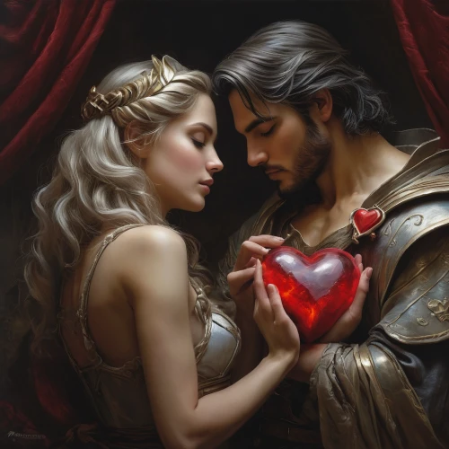 romantic portrait,heart with crown,heart's desire,throughout the game of love,fantasy art,golden heart,two hearts,saint valentine's day,the heart of,romance novel,fantasy picture,amorous,heart icon,cg artwork,lover's grief,painted hearts,fantasy portrait,prince and princess,heart and flourishes,heart flourish,Conceptual Art,Fantasy,Fantasy 13