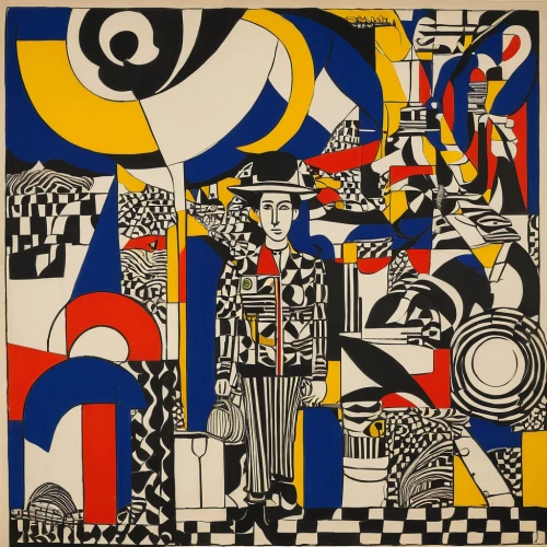 roy lichtenstein,braque francais,picasso,chessboard,parcheesi,mondrian,cubism,1926,breton,1925,1929,1921,art deco,twenties of the twentieth century,man with saxophone,art deco woman,universal exhibition of paris,painting pattern,david bates,chess player,Art,Artistic Painting,Artistic Painting 39