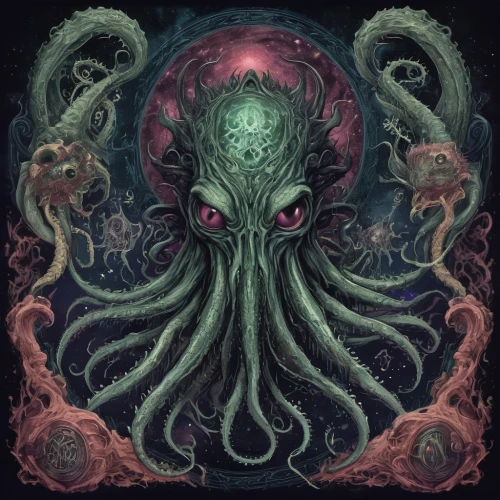 octopus,pink octopus,kraken,cephalopod,tentacles,octopus tentacles,cnidaria,fun octopus,calamari,cuthulu,cephalopods,symbiotic,tentacle,deep sea,silver octopus,zodiac,sea god,god of the sea,nautilus,deep sea nautilus,Illustration,Realistic Fantasy,Realistic Fantasy 47