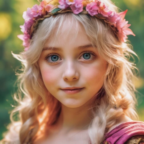 little girl fairy,rapunzel,princess anna,child fairy,girl in flowers,beautiful girl with flowers,fairy tale character,child portrait,young girl,mystical portrait of a girl,faery,elsa,little girl in pink dress,girl portrait,girl in a wreath,flower girl,fae,flower fairy,fantasy portrait,little princess,Conceptual Art,Fantasy,Fantasy 31