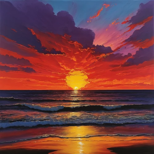 coast sunset,sunset beach,sunrise beach,sunset,beach landscape,seascape,sun,atmosphere sunrise sunrise,oil painting on canvas,sunrise,sun and sea,sunset glow,red sun,sea landscape,oil painting,rising sun,3-fold sun,setting sun,tequila sunrise,coastal landscape,Conceptual Art,Daily,Daily 18