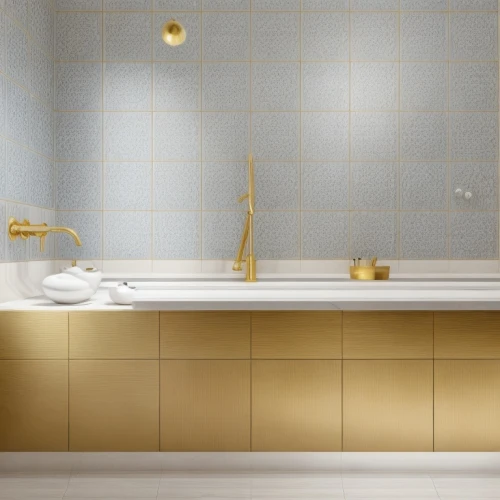 modern minimalist bathroom,yellow wallpaper,gold wall,almond tiles,tiling,ceramic tile,bathtub,tile kitchen,bathroom,tiles,lemon wallpaper,ceramic floor tile,kiribath,tub,gold stucco frame,gold lacquer,tile,luxury bathroom,tiled wall,shower base,Interior Design,Bathroom,Transition,Antique Sink Bath