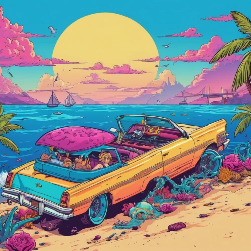 tropics,retro background,summer background,wallpaper,would a background,cuba background,80s,retro vehicle,hd wallpaper,80's design,acapulco,retro car,bora-bora,background screen,wallpaper roll,dream beach,watermelon wallpaper,wallpapers,ocean paradise,desktop wallpaper,Illustration,Vector,Vector 19