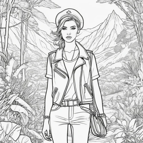 katniss,coloring page,mono-line line art,mountain guide,fashion sketch,hiker,clary,park ranger,line-art,mono line art,sci fiction illustration,travel woman,angel line art,coloring pages,farmer in the woods,hand-drawn illustration,fashion illustration,foliage coloring,background ivy,clementine,Photography,Fashion Photography,Fashion Photography 09