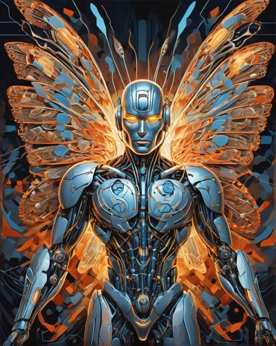 biomechanical,archangel,cybernetics,the archangel,cyborg,humanoid,sci fiction illustration,ironman,kryptarum-the bumble bee,dr. manhattan,valerian,magneto-optical disk,war machine,procyon,destroy,bolt-004,aporia,mecha,robotic,robot icon,Conceptual Art,Oil color,Oil Color 24