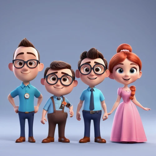 retro cartoon people,vector people,cartoon people,caper family,cinema 4d,birch family,the dawn family,3d model,cute cartoon image,pine family,ivy family,people characters,characters,parsley family,animated cartoon,3d render,herring family,character animation,kids illustration,couple boy and girl owl,Unique,3D,3D Character