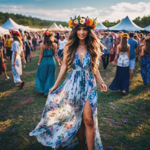 beautiful girl with flowers,hippie,boho,floral dress,hippie fabric,girl in flowers,flower fairy,flower crown,bohemian,hippie time,hippy,flower girl,girl in a long dress,music festival,gypsy soul,festival,vintage floral,flower hat,floral skirt,hippy market,Illustration,Paper based,Paper Based 04