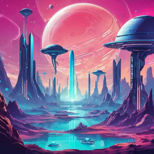 futuristic landscape,alien world,alien planet,scifi,mushroom landscape,space art,fantasy landscape,sci fiction illustration,sci - fi,sci-fi,cg artwork,planet alien sky,sci fi,vast,ice planet,space port,futuristic,gas planet,space ships,cosmos field,Conceptual Art,Sci-Fi,Sci-Fi 04