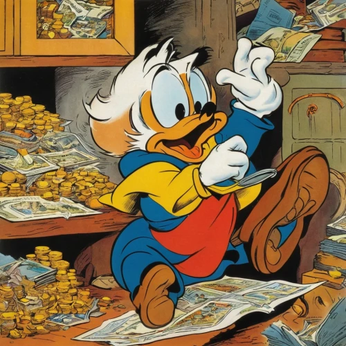 geppetto,donald duck,donald,pinocchio,windfall,popeye,vendor,mickey mause,paper consumption,125,thief,sylvester,20,500,finances,119,208,cents,jiminy cricket,johnny jump up,Illustration,Retro,Retro 18