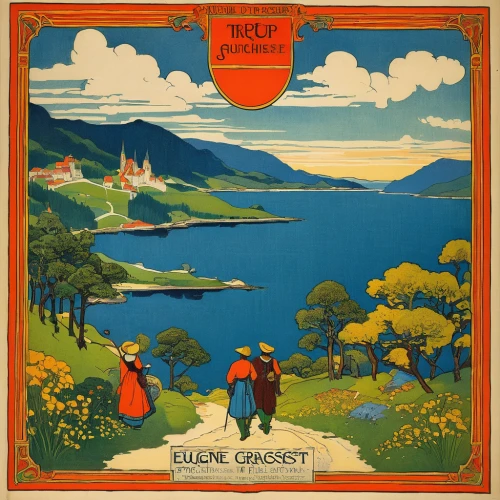 travel poster,enamel sign,kate greenaway,cd cover,seaside country,wherry,1926,vilsalpsee,sussex,gower,1925,wild celery,lake annecy,1921,guernsey lily,welness,gooseberry tilford cream,wild geese,1905,vintage illustration,Illustration,Retro,Retro 11