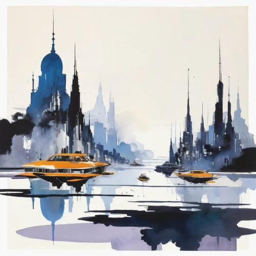 shanghai disney,delft,boats,watercolor paris,rowboats,cityscape,boat landscape,waterglobe,sailing boats,boats in the port,yachts,fishing boats,city scape,city skyline,sailboats,chambord,water taxi,floating islands,row boats,chrysler building,Art,Artistic Painting,Artistic Painting 24