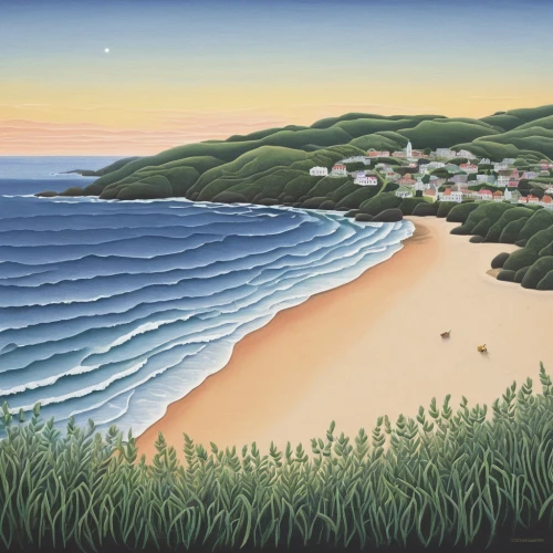 beach landscape,mona vale,carbis bay,gower,coastal landscape,dorset,runswick bay,sceleton coast,perranporth,seaside country,devon,headland,sand coast,tamarama,swanage bay,saltburn,swanage,robin hood's bay,saltburn by the sea,seaside view,Illustration,Realistic Fantasy,Realistic Fantasy 11