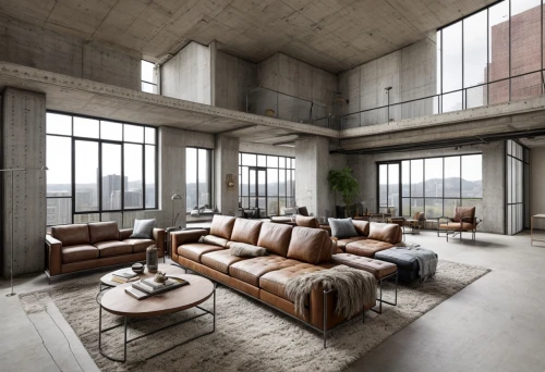 penthouse apartment,loft,living room,apartment lounge,modern living room,sky apartment,livingroom,an apartment,concrete ceiling,apartment,modern decor,interior modern design,great room,sitting room,modern room,luxury home interior,contemporary decor,family room,shared apartment,bonus room,Interior Design,Living room,Industry,French Industrial Coziness