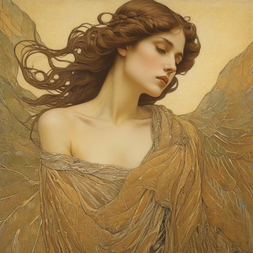 mucha,the angel with the veronica veil,angel,angel playing the harp,wingert,art nouveau,mary-gold,gold filigree,baroque angel,vintage angel,alfons mucha,athena,angel wings,angel wing,harpy,archangel,faery,art deco woman,gold leaf,venus,Illustration,Retro,Retro 01