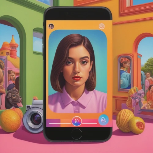 phone icon,camera illustration,tiktok icon,iphone x,mobile camera,modern pop art,the app on phone,halina camera,digital identity,ovoo,ipod touch,ios,instagram icons,girl-in-pop-art,viewphone,photo camera,iphone 6s plus,game illustration,video chat,video phone,Illustration,Retro,Retro 16