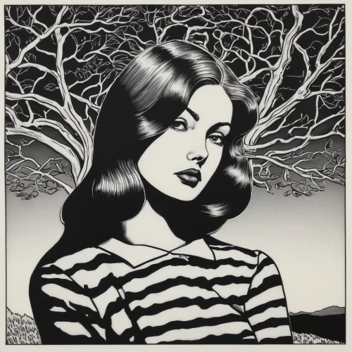 vampira,comic halftone woman,tura satana,roy lichtenstein,cool pop art,girl with tree,star magnolia,autumn icon,background ivy,david bates,magnolia,dogwood,girl-in-pop-art,laurel cherry,vintage illustration,yulan magnolia,pop art style,pop art woman,cool woodblock images,vintage drawing,Illustration,Black and White,Black and White 18