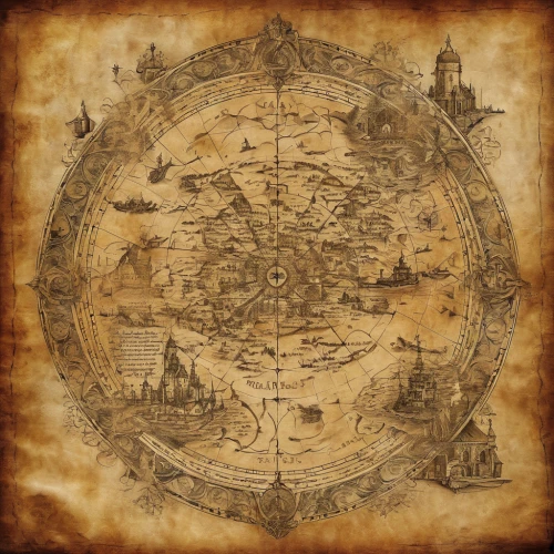 old world map,planisphere,treasure map,harmonia macrocosmica,wind rose,compass rose,map icon,world map,copernican world system,world's map,cartography,dharma wheel,compass,terrestrial globe,constellation map,zodiac,geocentric,african map,pentacle,map of the world,Conceptual Art,Daily,Daily 11