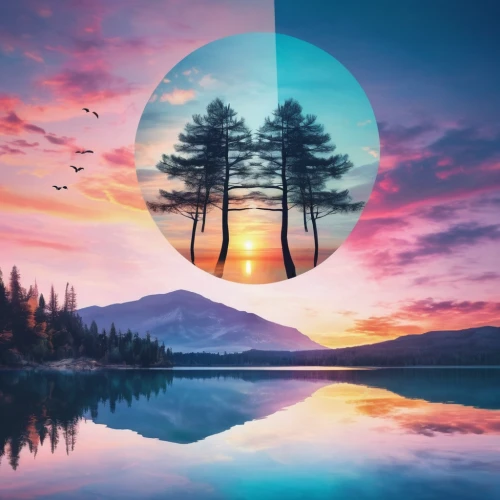 landscape background,circle around tree,orb,life is a circle,circle,photomanipulation,earth rise,mountain sunrise,om,mother earth squeezes a bun,parallel worlds,a circle,color circle,zen,gradient effect,circular,equinox,nature landscape,earth in focus,utopian,Photography,Artistic Photography,Artistic Photography 07