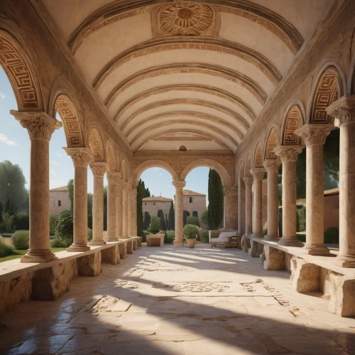 umayyad palace,celsus library,alhambra,abbaye de belloc,cloister,monastery israel,colonnade,byzantine architecture,classical architecture,hala sultan tekke,caravansary,ancient roman architecture,marble palace,monastery,classical antiquity,persian architecture,inside courtyard,romanesque,pillars,quasr al-kharana,Photography,General,Natural