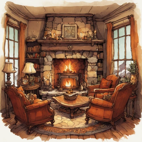 fireplace,fireplaces,warm and cozy,christmas fireplace,fire place,sitting room,fireside,log fire,wood-burning stove,family room,livingroom,living room,warmth,wood stove,country cottage,winter house,fire in fireplace,digiscrap,home interior,hearth,Illustration,Children,Children 04