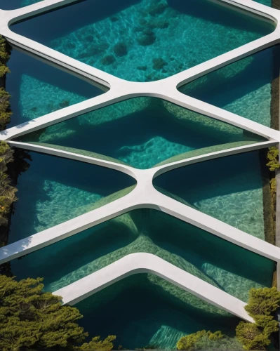 infinity swimming pool,futuristic architecture,glass roof,diamond lagoon,aquaculture,japanese architecture,fish farm,water stairs,water cube,artificial island,swim ring,honeycomb structure,jewelry（architecture）,underground lake,futuristic landscape,roof landscape,crescent spring,arhitecture,artificial islands,roof structures,Photography,Artistic Photography,Artistic Photography 01