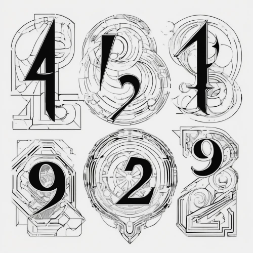 house numbering,4711 logo,decorative letters,numerology,twenties,typography,lettering,chrysler 300 letter series,wood type,day of the dead alphabet,year of construction 1954 – 1962,alphabets,woodtype,monogram,13,logotype,years 1956-1959,initials,case numbers,retro 1950's clip art,Illustration,Black and White,Black and White 10