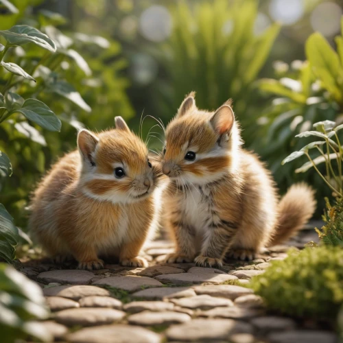 chinese tree chipmunks,cute animals,fox with cub,small animals,squirrels,little boy and girl,little fox,hedgehogs,tenderness,cute fox,foxes,adorable fox,cute animal,baby cats,two friends,tails,garden-fox tail,kittens,little angels,ginger kitten,Photography,General,Natural
