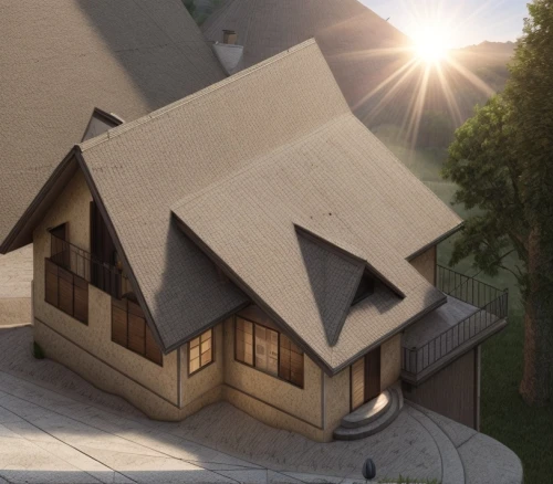 3d rendering,timber house,wooden house,chalet,danish house,house in mountains,mountain hut,house in the mountains,model house,render,dog house frame,house roof,wooden roof,crown render,residential house,house drawing,wooden church,modern house,house shape,small house,Common,Common,Natural