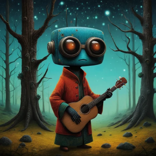 musician,guitar player,guitar,guitarist,itinerant musician,guitar head,violinist violinist of the moon,concert guitar,art bard,serenade,world digital painting,music background,solo violinist,sci fiction illustration,violinist,ukulele,composer,guitar solo,old elektrolok,guitor,Illustration,Abstract Fantasy,Abstract Fantasy 19