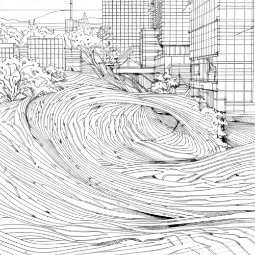 wireframe graphics,japanese wave paper,topography,wireframe,sheet drawing,virtual landscape,panoramical,line drawing,scribble lines,wave pattern,camera drawing,klaus rinke's time field,fluid flow,water waves,mono-line line art,japanese waves,wind wave,snow drawing,wave motion,landscape plan,Design Sketch,Design Sketch,None