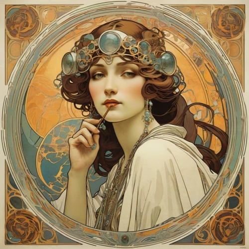 mucha,art nouveau,alfons mucha,art nouveau frame,art nouveau frames,art nouveau design,art deco woman,laurel wreath,golden wreath,art deco frame,artemisia,art deco wreaths,art deco,art deco ornament,dryad,zodiac sign libra,cybele,fantasy portrait,priestess,girl in a wreath,Illustration,Retro,Retro 03