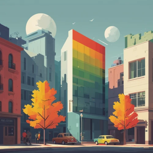 colorful city,rainbow color palette,color picker,spectrum,color blocks,city trans,gradient effect,beautiful buildings,color palette,rainbow background,pride parade,colorful flags,saturated colors,rainbow pencil background,spectral colors,apartment block,city blocks,color spectrum,urban landscape,low-poly,Illustration,Vector,Vector 05