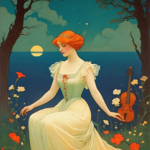 the sea maid,orange blossom,rusalka,orange rose,vintage illustration,ariel,transistor,orange roses,mucha,idyll,girl in the garden,sea beach-marigold,art deco woman,little mermaid,nami,sailing orange,scarlet sail,sea breeze,girl in flowers,art nouveau,Art,Classical Oil Painting,Classical Oil Painting 14