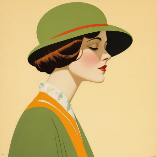 art deco woman,lilian gish - female,art deco,the hat-female,twenties women,charlotte cushman,vintage illustration,the hat of the woman,lillian gish - female,vintage woman,woman's hat,vintage women,olle gill,fashionista from the 20s,norma shearer,vintage female portrait,flapper,panama hat,rose woodruff,vintage art,Illustration,Retro,Retro 15