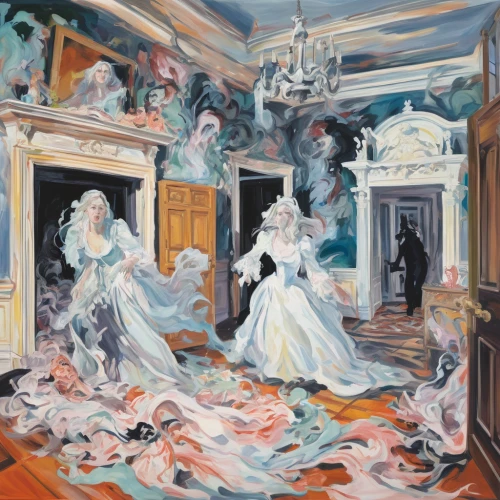 rococo,white room,the little girl's room,doll's house,paintings,blue room,salon,baroque,barberini,parlour,meticulous painting,the carnival of venice,the mirror,parfum,masquerade,cinderella,royal interior,bedroom,wade rooms,ballroom,Conceptual Art,Oil color,Oil Color 18