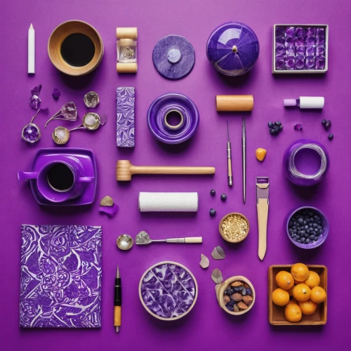 purple and gold,gold and purple,ceramics,potpourri,purpleabstract,objects,art tools,sewing tools,craft products,ceramic,wall,summer flat lay,christmas flat lay,flat lay,purple,components,clay packaging,rich purple,disassembled,materials,Unique,Design,Knolling