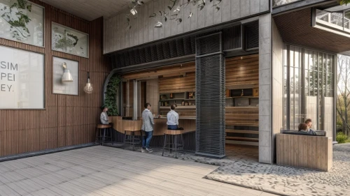 izakaya,japanese restaurant,archidaily,storefront,store front,the coffee shop,a restaurant,wooden facade,mollete laundry,cafe,modern office,coffee shop,shopify,coffeetogo,kanazawa,3d rendering,yakitori,taproom,store fronts,laundry shop,Architecture,Commercial Building,Brutalist,Brutalism