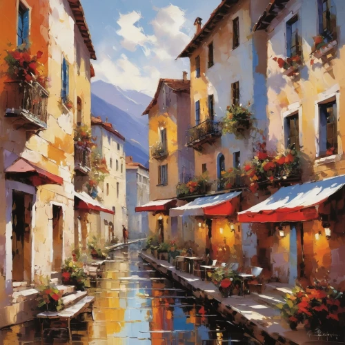 italian painter,provence,watercolor shops,bellagio,art painting,italy,france,painting technique,south france,oil painting,venetian,canals,oil painting on canvas,oberlo,fineart,italia,portofino,riva del garda,acqua pazza,tuscan,Conceptual Art,Oil color,Oil Color 09