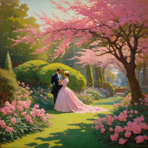 japanese sakura background,the cherry blossoms,springtime background,romantic scene,spring background,sakura trees,sakura tree,english garden,way of the roses,garden of eden,flower painting,magnolias,oil painting on canvas,wedding couple,japanese cherry trees,sakura background,hanbok,landscape background,sakura blossom,world digital painting,Art,Classical Oil Painting,Classical Oil Painting 15